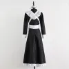 Klassisch Schwarz Weiß Maid Britischer Stil Perlenfaden Lg Coffee Shop Maid Dr Home Urlaub COSPLAY Herren Damen Kleidung O15X#