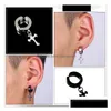 Dangle & Chandelier New Stainless Steel Hypoallergenic No Pierced Earrings For Men Women Punk Cross Star Pistol Drop Clip On Earring Dhdzm