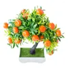 Dekorativa blommor Artificial Plant Home Desktop Fake Orange Tree Decor Simulation Bonsai Ornament