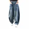 2023 nuovo allentato di grandi dimensioni denim gamba larga pantaloni Haren arte femminile con stile cinese casuali jeans cadenti Bloomers abbigliamento donna o4Uv #