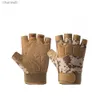 Gants tactiques hommes Fitness demi doigt entraînement Sports de plein air cyclisme boxe sac de sable Camouflage escalade YQ240328