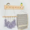 Racks Support de rangement décoratif nordique crochets en bois porte-manteau créatif décoration de chambre d'enfants étagère murale organisateur de chambre cintre