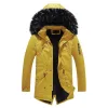 winter New Mens Jackets Warm Fleece Lined Hooded Fur Collar Parkas Coat Male Fi Windproof Thick Cott Men Clothing T8wc#