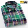 Nouveau dans la chemise Fi Trends100% cott Chemises à manches LG pour hommes Slim Fit Chemise unie décontractée Vêtements rayés à carreaux doux C2I7 #