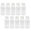 Storage Bottles 12pcs Transparent Wide Mouth 200ml PET Juice Drink Milk Yogurt