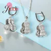 Halskette Ohrringe Set Persönlichkeit Design Erdnuss Anhänger Baumeln Für Frau Sommer Stil Party 925 Sterling Silber Sets