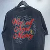 24SS USA Washed Men Eye Tee Vintage Letter Print T Shirt High Street Drulboard Tshirt 0328