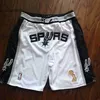 Justdon21 New Spurs Jd Vintage short brodé tendance sport short décontracté poche noir et blanc