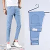 White Black Classic Stretch Skinny Jeans Good Quality Men Slim Fit Denim Casual Trousers Fi Men Cott Elastic Pencil Pants V4BN#