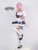 Elysia Cosplay Fantasia de empregada francesa Hkai Impact 3 Carnaval Uniforme Peruca Anime Trajes Halen Homens Jogo O6Pc #