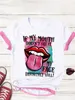 lw Plus Size Lip Letter Print T-Shirt Sommer Kurzarm T-Shirt Damen Fi Rundhalsausschnitt Casual Top Kurzarm T-Shirt m3lT #