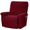 Stol täcker Elastic Recliner Cover Polyester med sidofickdesign Jacquard mjuk fåtölj slipcovers universal för heminredning