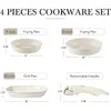 Наборы посуды, 4 шт., набор кастрюль и сковородок с антипригарным покрытием, съемная ручка для индукционной кухни, антипригарное покрытие