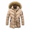 Giacca invernale da uomo calda spessa con cappuccio in pile Parka maschile Casual antivento collo di pelliccia cappotti maschile Cott imbottito Parka soprabito r0x5 #