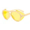 Beach Sunglasses Womens Designer Oversized Shades 90s Retro Black Yellow Pilot Sun Glasses Lady UV400 Cycle Eyewear