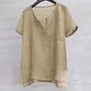 Льняная рубашка с коротким рукавом Мужская короткая дышащая удобная однотонная свободная блузка Harajuku Повседневная гавайская рубашка Camisa Masculina u81o #