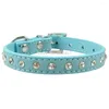 Dog Collars Wholesale Link Rhinestone Collar For Chihuhua Soft Suede Leather 500pcs