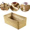 Manden Rechthoekige zeegrasmand Geweven rieten wasmand Box Diversen Kleding Organizer Box Home Decor