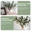 Decorative Flowers 4 Pcs Fake Olive Branches Stems Artificial Home Decor Fruit Tree Plastic House Plants
