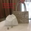 Bag High-quality Design Retro Metal Shiny Hand-woven Beaded Sequined Pearl Shopping One-shoulder Handbag