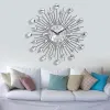 Klockor 33 cm Silver Crystal Pär med juvelerad rund Sunburst Metal Wall Clock Diy Stor Morden Wall Clock Design Home Rooms Office Decor