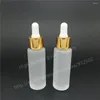 Storage Bottles 200PCS/lot 30ml Matte Transparent Glass Essential Oil Bottle With Tamper Evident Dropper 1oz Frosted