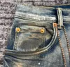 Мужские узкие джинсы с тяжелым преувеличенным эффектом чернил и грязным эффектом нового стиля t2GR #