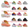 Soccer Shoes Boots Zoomes Superflyes 9 Elitees MRES FG KNIT FOTBALL CLEATS MENS Firm Ground Soft Leather Bekväm träning Hot Ronaldoes Cr7es
