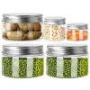 Jars 10pcs Clear Plastic Storage Jars Containers Screw On Lids 30 50 60 80 100 120 150ml Aluminum Lid Cookie Kitchen Makeup Jars