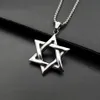 Anhänger Halsketten Stern von David Israel Kette Halskette Frauen Edelstahl Judaica Silber Farbe Jüdische Männer JewelryPendant299f