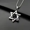 Pendant Necklaces Star Of David Israel Chain Necklace Women Stainless Steel Judaica Silver Color Jewish Men JewelryPendant299f