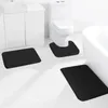 Tappetini da bagno Set di tappetini in memory foam da 3 pezzi a forma di U e 15,74''x23,62'' 19,69''x31,5'' per tappeti da bagno WC morbidi e confortevoli