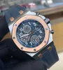 Machinery AP Наручные часы Royal Oak Offshore Series 26471SR Room Golden Blue Plate Baoqilai Limited Edition Мужские модные часы для отдыха, бизнеса, спорта