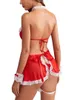 Gioco di ruolo erotico Costume carino Babydoll Dr Uniforme Spettacolo dal vivo Donne Lingerie sexy Cosplay Servant Desire Gonna Outfit U3vV #