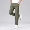 Men's Pants 2024 Spring Mens New Fashion Business Casual Set Mens Elegant Slim Fit Elastic Straight Office Mens Trousers Plus Size 30-40 J240328