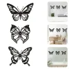 Portes 3 pièces creux fer papillon papillons mur décalcomanie suspendus décor autocollant or fille fond