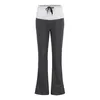 Leggings amples pour femmes, pantalon de danse à jambes larges, taille avec cordon de serrage, Patchwork, taille haute, vêtements de sport amples, nouvelle collection 2022, 81EF #