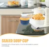 Serislevisor kolvar frukost förseglad kopp tank bärbar spannmål soppkanna gröt container bento för skolkontorsarbete blå
