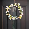 Flores decorativas 36 cm de parede de páscoa pendurada pingentes de porta de ovo de porta de ovo de porta de ovo de portas criativas de festas de festa temática