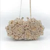 Abendtaschen Dazzling Frauen Gold Rose Blume Aushöhlen Kristall Metall Kupplungen Kleine Handtasche Geldbörse Hochzeit Clutch Bag Diamond309j