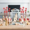 Skulpturer Jul Jesus Nativity Manger Scene Mini Harts Display Figurin Xmas Home Decorative Props Office Holy Family Statue Decors
