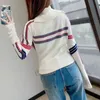 Lapel pullover high quality knitwear women's long sleeve letter jacquard luxury design sweater top