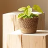 3PCSSET HandWoven Storage Baskets Straw Planter Flower Pots Garden Plant for Home Laundry Containers Decoration 240318