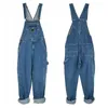 American Loose Jeans Men kombinezon dżinsowe Jokadki Kieszonkowe z odzieżą roboczą z zamkiem błyskawicznym proste szerokie nogi spodnie niebieskie spodnie rozmiar 50 d2IP#