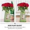 Vases Tin Fountain Retro Home Decor Iron Bucket Flower Arrangement Floor Ornement Container