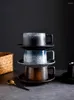 Filiżanki spodki granatowy w stylu janpaese w stylu kawy talerz talerz domowy deser ceramiczny woda popołudniowa herbata wystrój domu prezent