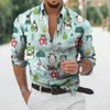 2022 Kerst Shirts 3d Gedrukt Xmas Lg Mouw Blouse Vakantie Party Tops Oversized T-shirt Voor Mannen Kleding Harajuku camisa O3SK #