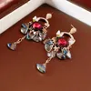 Charme Cristal En Forme D'éventail Gland Boucles D'oreilles pour Femmes Mode Coréenne Vintage Strass Boucles D'oreilles Bleu Rouge Luxe Designer Bijoux Y240328