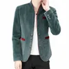 Velor Retro Green Blazers Men Slim Fit Veet Claret Elegant Red Jacket för män ovanliga eleganta herrkläder klaret bröllop w7rf#