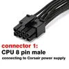 Bowls CPU 8 broches mâle vers (4 4) câble adaptateur d'alimentation pour carte mère EPS-12V pour alimentation modulaire Corsair (60 cm)